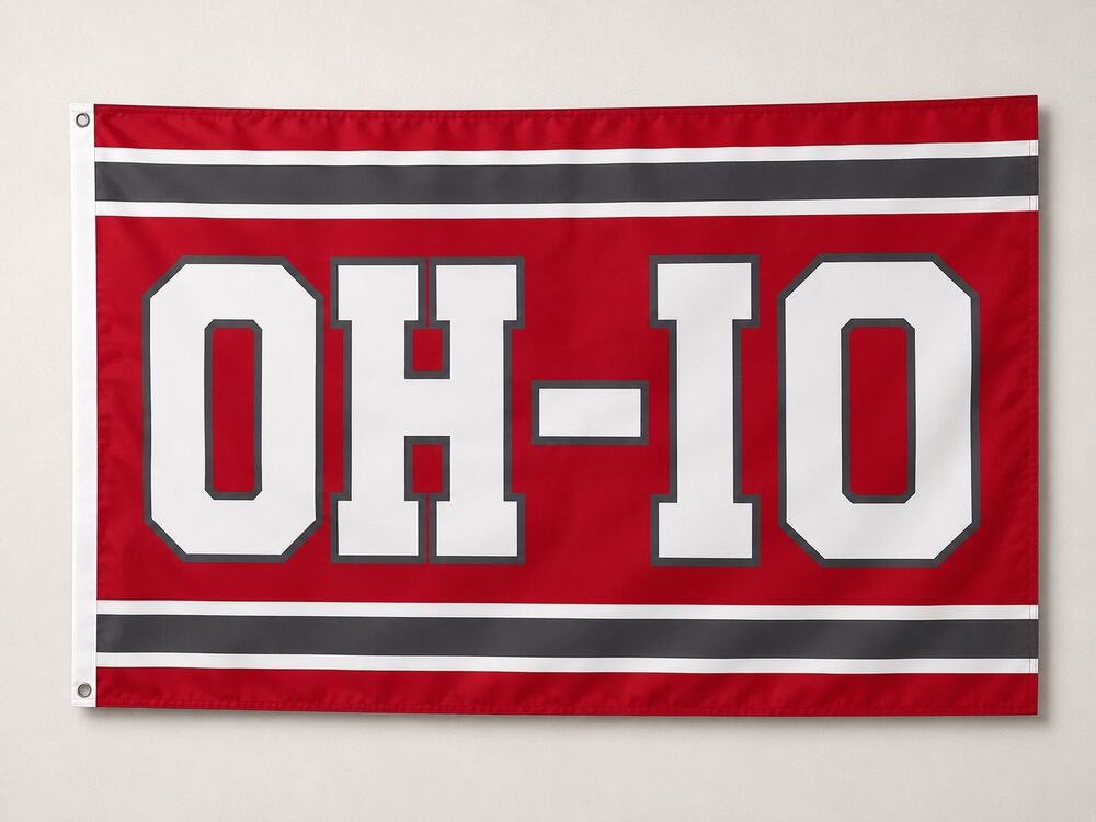 Ohio State Flag OH-IO College Football Brand New Grommets to Hang
